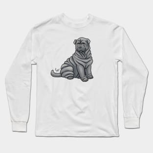 Dog - Chinese Shar-Pei - Gray Long Sleeve T-Shirt